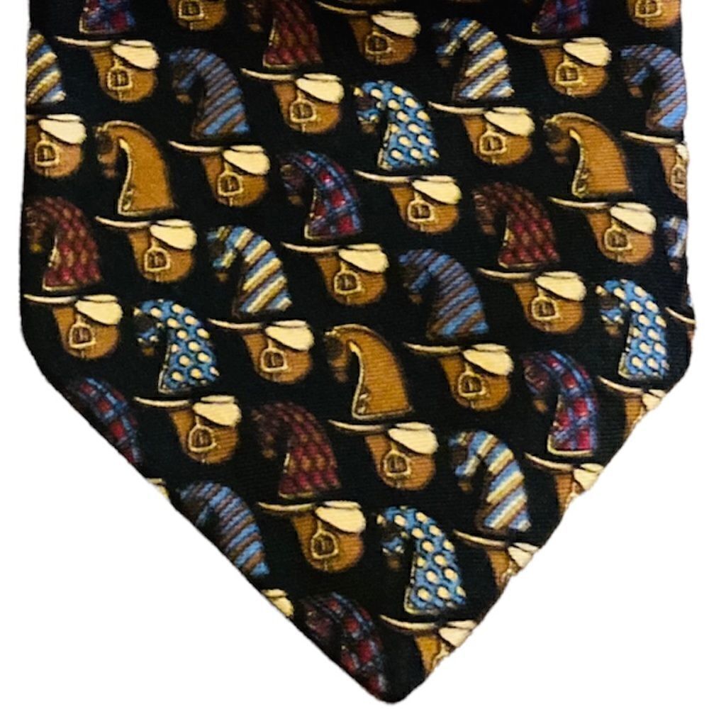 Men’s Guy Laroche Paris Designer Monsieur Tie Horses Necktie